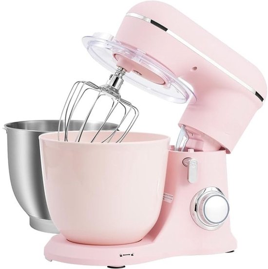 RVV® Mixer met mengkom - Mixer - Mixer met mengkom keukenmachine - Roze - ‎22cm x 36cm x 33cm van Merkloos