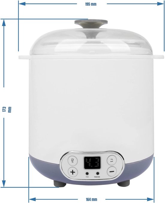 RVV® Yoghurtmaker - Yoghurtmakers - Wit - 17cm x 20cm x 22cm van Merkloos