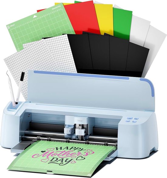 S31 Snijplotter - Grootformaat A3 Werkstation - Inclusief Accessoires - Voor Vinyl, HTV & Cardstock - Geavanceerde Contour Snijfunctie - Voor Gepersonaliseerde Cadeaus & Woondecoratie - Blauw