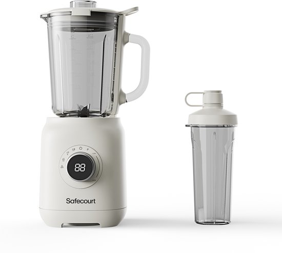 Safecourt Glass Blender Digital - 1500W - 1,5 Liter Glazen Kan - Digitaal Display & To-Go Beker van Safecourt Kitchen