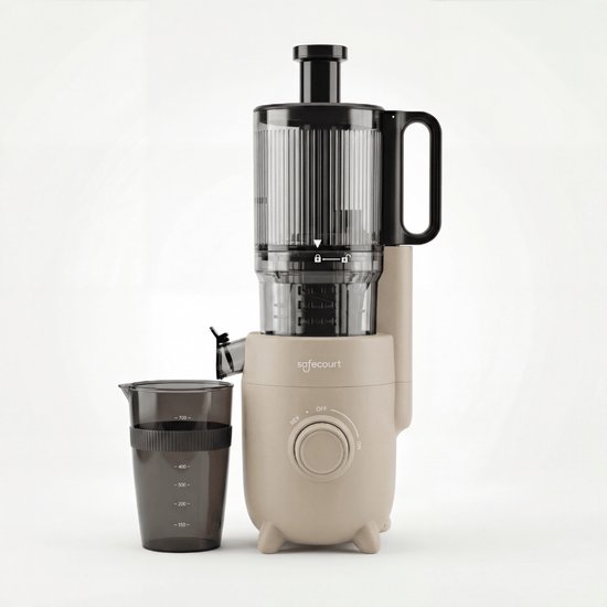 Safecourt Kitchen Slow Juicer - krachtige motor [Pre-cutter & Cold-press technologie] - eenvoudige reiniging - BPA-vrij - sapcentrifuge Beige van Merkloos