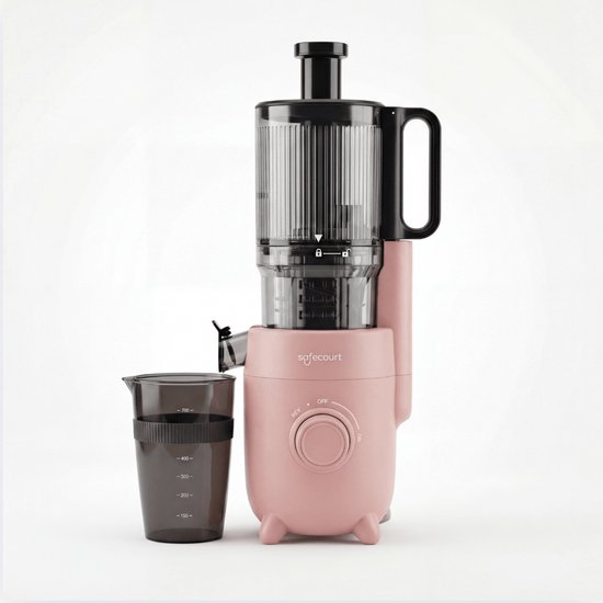 Safecourt Kitchen Slow Juicer - krachtige motor [Pre-cutter & Cold-press technologie] - eenvoudige reiniging - BPA-vrij - sapcentrifuge Roze van Merkloos