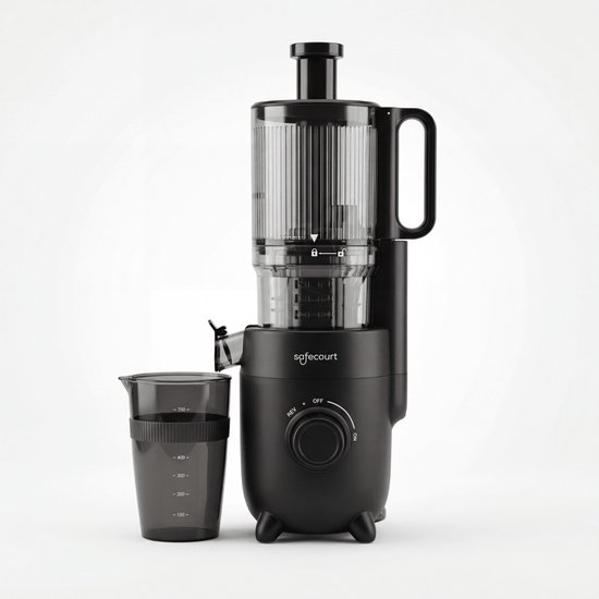 Safecourt Kitchen Slow Juicer - krachtige motor [Pre-cutter & Cold-press technologie] - eenvoudige reiniging - BPA-vrij - sapcentrifuge Zwart van Merkloos