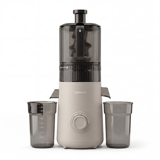 Safecourt Kitchen Slow Juicer XXL - krachtige motor [Pre-cutter & Cold-press technologie] - eenvoudige reiniging - BPA-vrij - sapcentrifuge Beige van Merkloos