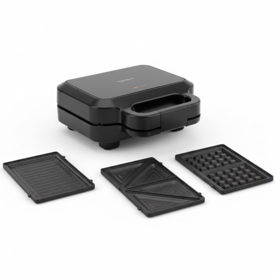Safecourt Kitchen Tosti-apparaat - 3-in-1 tosti-ijzer, wafelijzer én contactgrill - Uitneembare PFAS-vrije platen & vaatwasserbestendig - compact - snel warm - Contactgrill