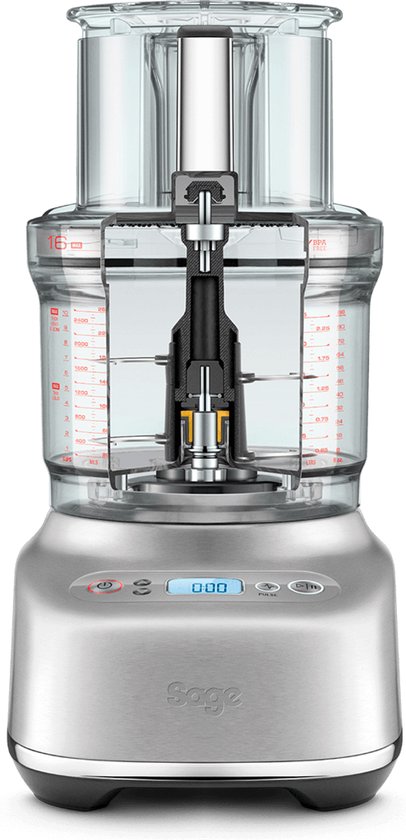Sage the Paradice™ 16 - Brushed Stainless Steel- Keukenmachine - Geïntegreerde Opbergbox - Paradice™ Kit van Sage