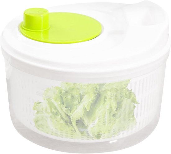 Salade Centrifuge - Groente Droger - Snel Groente Wassen - Dubbele Laag Ontwerp - 3 Liter Capaciteit - Groen