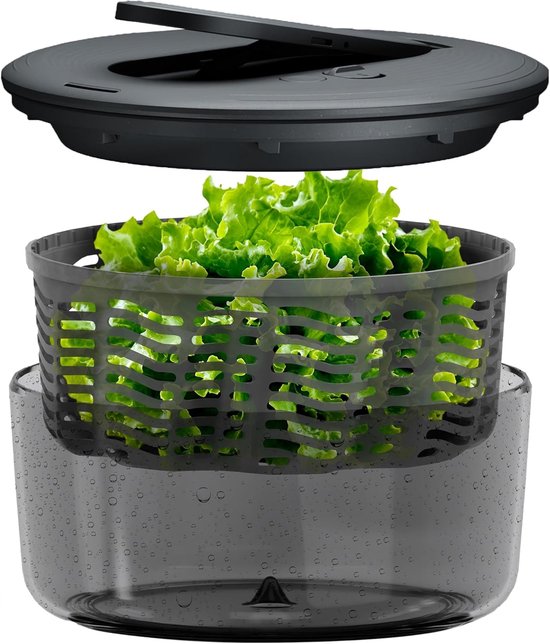 Salade Centrifuge - Groente Droger - Snel Salade Maken - BPA-Vrij Ontwerp - 3.5 Liter Capaciteit - Grijs van Merkloos