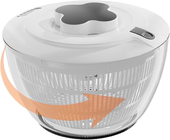 Salade centrifuge - Keuken droger - Groente reinigen - Handmatige drukbediening - 5 liter - Transparant