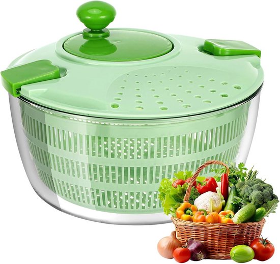 Salade Centrifuge met Deksel - Effectief Drogen van Groenten van Merkloos