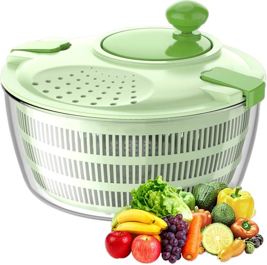 Salade centrifuge - Slacentrifuge wassen - Groenten Drogen - Zwengelaandrijving BPA-vrij - 45 Liter 245 cm van Merkloos