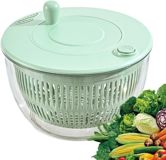 Salade Spinner - Groente Wasmachine - Verse Salades Maken - Efficiënte Pomp Bediening - 235x14cm - Lichtgroen
