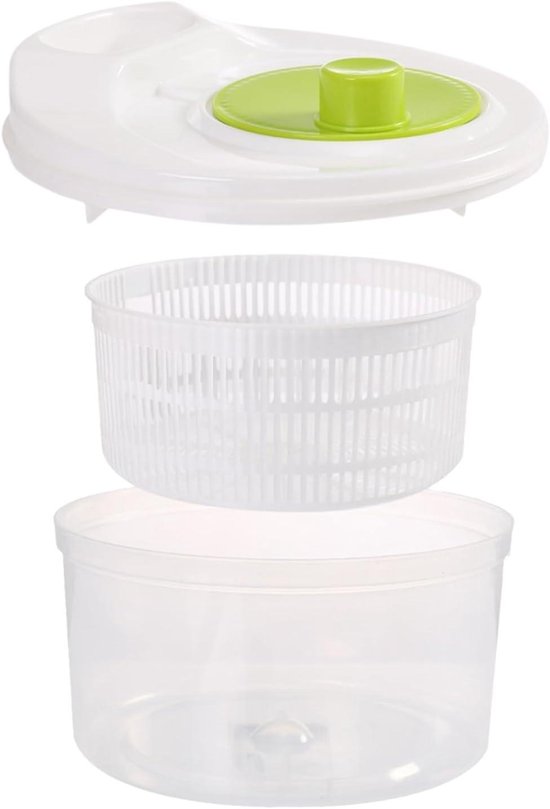 Salade Spinner - Keuken Wasmachine - Groente Drogen - Dubbellaags Ontwerp - 3 Liter - Groen