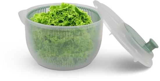 Saladecentrifuge 2,7 liter - BPA-vrij, 3-in-1 Keukengerei voor Verse Salades van Brabantia