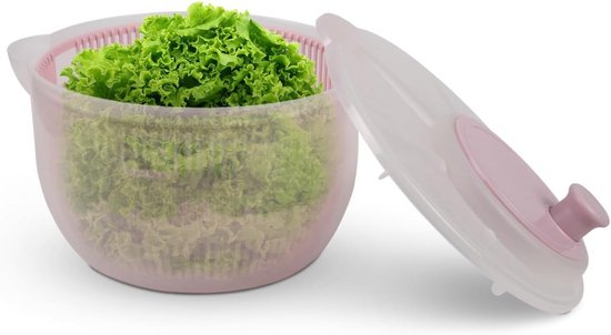 Saladecentrifuge 2,7 liter - BPA-vrij, 3-in-1 met zeef en slakom - Voor verse en knapperige salades van Merkloos