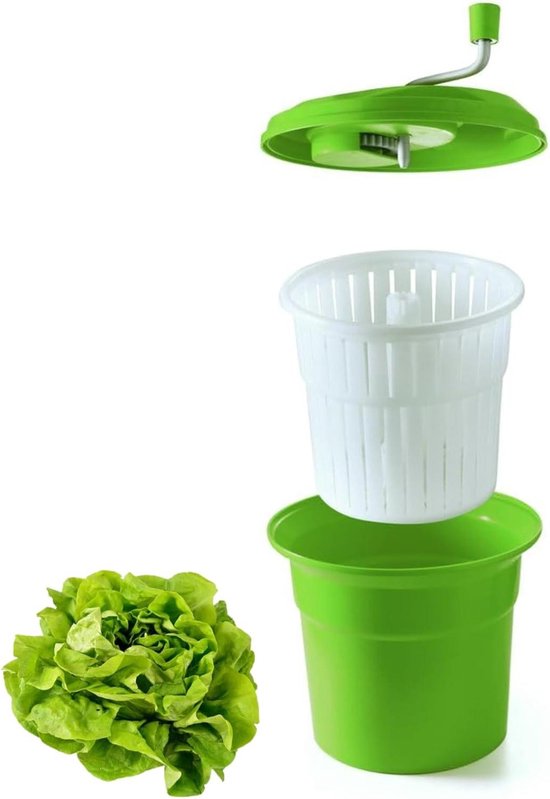Saladecentrifuge - Groente droger - Snel groenten drogen - Handmatig centrifugeren - 25 liter - Groen van Merkloos