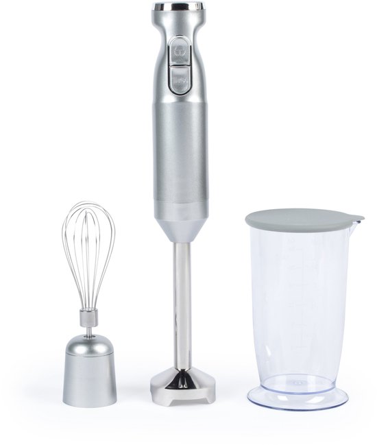 Salter Aspen Blend & Whk Pro - 2 in 1 mixer voor voedingsmiddelen, Immersion Stick Blender, elektrische bakgarde, voedselhakmolen, roestvrijstalen mes, variabele snelheidsinstellingen, beker van 700 ml, 1000 W, zilver van Merkloos