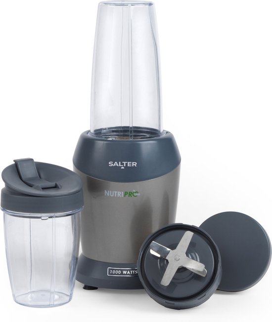 Salter Nutripro 1000W Blender Met 2 Reisbekers, Rvs Behuizing van Merkloos
