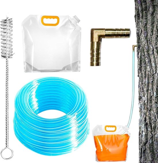 Sap Tappakket - Boom Tapset - Suikerproductie Winnen - L-Vormige Tippen - 5 Liter Zak - Transparant