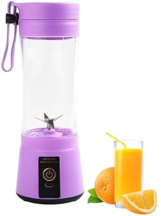 Sapbeker - 400 ml USB oplaadbare fruitblender | Doupper Automatische sapcentrifuge met ophangriem, draagbare blender - Paars van Merkloos