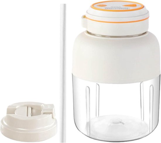 Sapbeker Blender - Draagbare Juicerfles - Drankjes Maken - Draadloze Persoonlijke Mixer - 1300ml - Wit