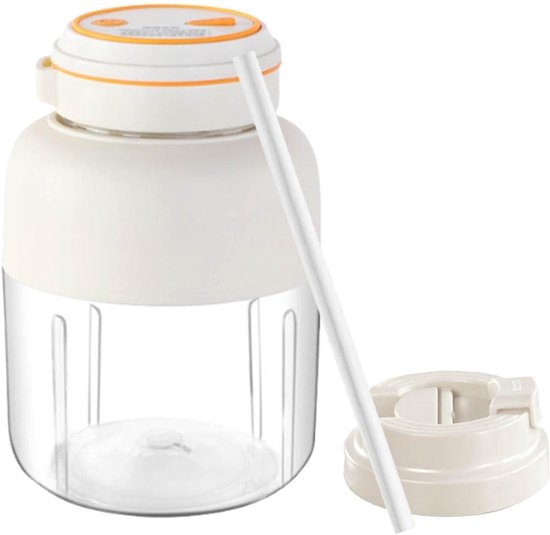 Sapbeker Blender - Draagbare Mixer - Drankjes Maken - Verstelbare Snelheid - 1300 ml Capaciteit - Wit