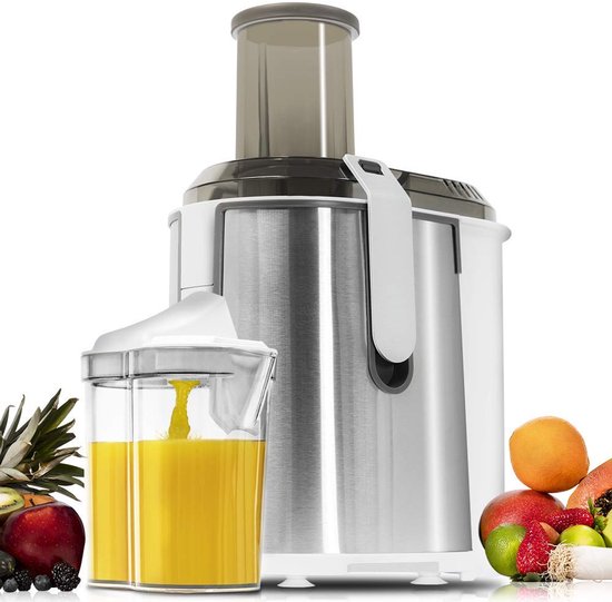 Sapcentrifuge 1300W voor fruit en groenten met titanium filter, 2 snelheden, 950 ml sapkan en rvs behuizing