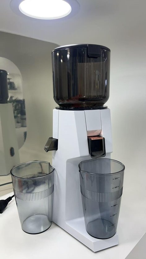 Sapcentrifuge, 200 W, sapcentrifuge voor groenten en fruit, testwinnaar met 132 mm grote vulschacht zonder voorsnijden, Slow Juicer met 700 ml BPA-vrij reservoir voor fruit en groenten (wit)