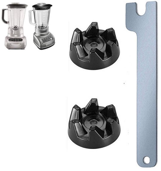Sapcentrifuge-accessoires-Van toepassing op WP9704230VP-keukenhulpen - aandrijving voor sapcentrifuge- Set van 3 reserveonderdelen koppelstuk -Met kleine sleutel- zwart van Merkloos