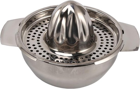 Sapcentrifuge - Citruspers - Vers sap maken - Roestvrij staal - 10 cm hoog - Zilver