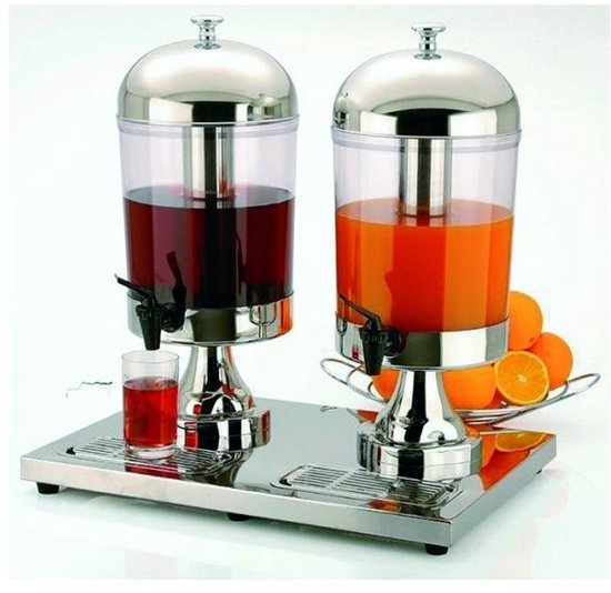 Sapcentrifuge Dubbel - Professionele Juicer - Horeca Gebruik - Roestvrij Staal - 36x52x55 cm - Zilver van Merkloos