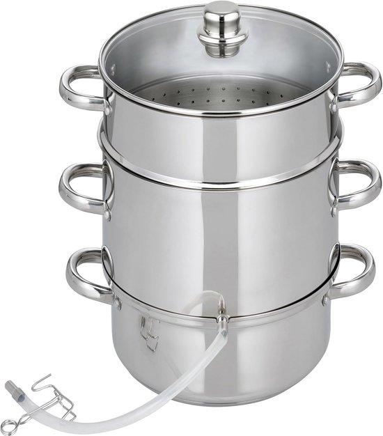 Sapcentrifuge - Fruitpers - Gezond Sap Maken - Roestvrij staal - 26 cm - Zilver