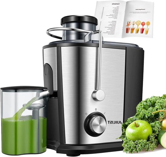 Sapcentrifuge - Fruittester Juicer - Gezond leven - Brede invoertrechter - 65 mm - Zilver