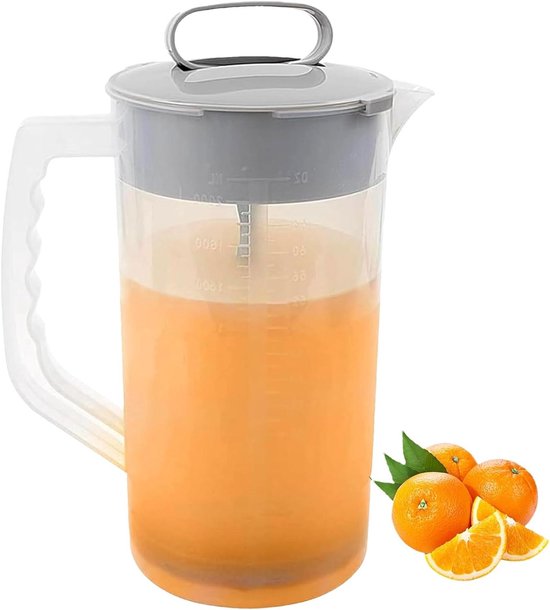 Sapcentrifuge Kan - Mengbeker Drankjes - Dranken Mengen - Lekvrij Deksel - 2000 ml - Veelkleurig