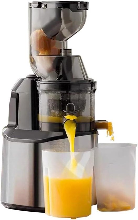 Sapcentrifuge - Slow Juicer - Gezond Sap Maken - Hoge Sapopbrengst - 80 mm Vulschacht - Zilver