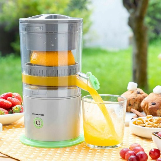 Sapcentrifuge - Slowjuicer - Citruspers Electrisch - Juicer - Anti Drup - Onttrekt 90% Sap - Oplaadbaar - Voor binnen en buitenshuis van Merkloos