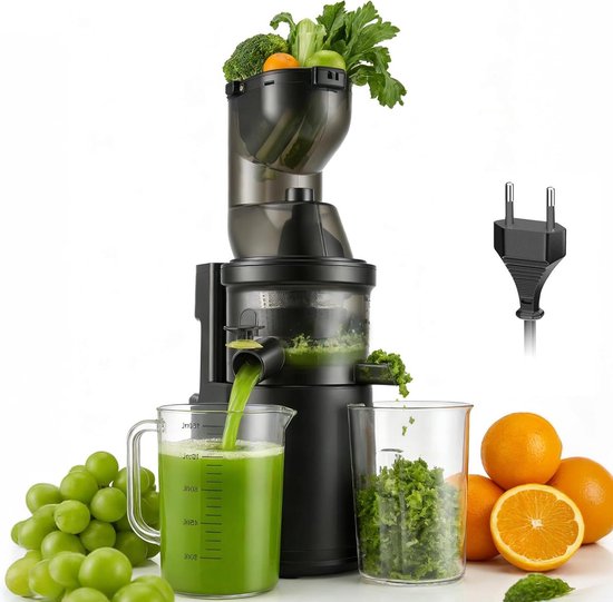 Sapcentrifuge - Slowjuicer - Gezond sap maken - Enkele vijzel technologie - N.v.t. - Zilver