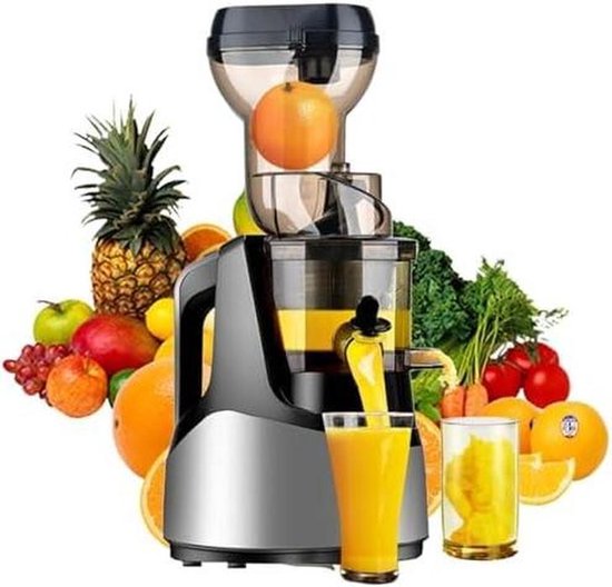 Sapcentrifuge - Slowjuicer Koude pers - Gezond sap maken - Brede voergoot - 200W - Zilver