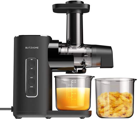 Sapcentrifuge - Slowjuicer - Koude Pers Juicer - Langzaam Kauwen Sapmachine - 2 Snelheidsstanden - Stil - Hoge Sapopbrengst - Groente en Fruit Pers - Eenvoudig te Reinigen - Anti-Druppel - BPA-vrij - Compacte Juicer - 450ml - 150W van Vitamesta