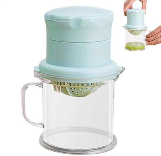 Sapmachine, Handmatige citroensapper persmachine met kopje en zeef, Citrus Press Squeezer, Draagbare fruitsapmachine voor thuis, Keuken, Eetkamer, Citrussapmachine voor sappig fruitextract van Merkloos