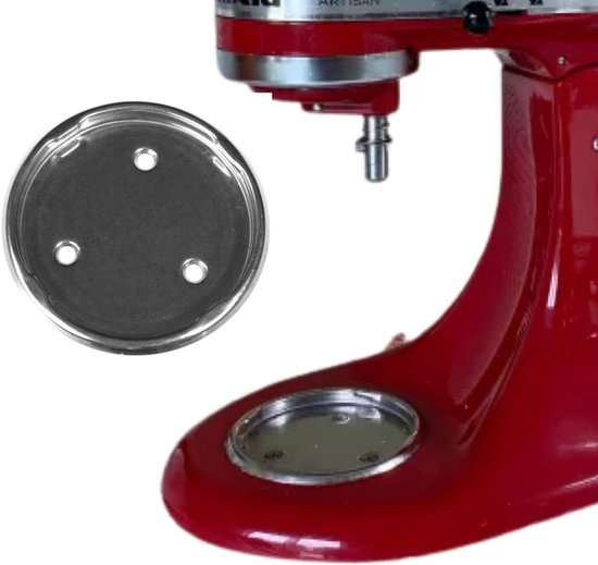 Schaalaanzet Bodemplaat - Komhouder Keukenmachine - Keukenmachine Reparatie - Roestvrij Staal Materiaal - 16 x 16 x 1 cm - Zilver van Merkloos