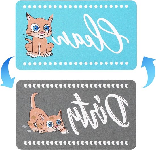 Schattige katten flip magnet voor schoon en vuil, sterke houding, dubbelzijdig en praktisch keukenaccessoire voor vaatwassers en campers van Merkloos
