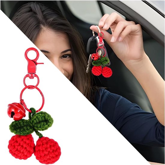Schattige Kersen Hangdecoratie voor Achteruitkijkspiegels, Auto Ornament, Interieur Accessoire, Uniek en Stijlvol Design van Merkloos