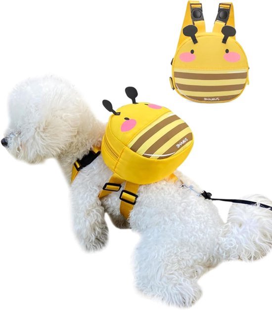 Schattige Rugzak voor Honden met Leash - Draagbare Zadelrugzak voor Kleine Honden en Katten, Ideaal voor Reizen en Wandelen