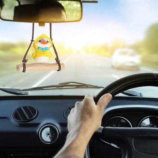 Schattige Zwanenhanger voor Auto, Swingend Ornament voor Achteruitkijkspiegel, Auto Decoratie en Accessoire van Merkloos