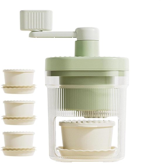Schepijsmachine - Ijsmaker Handmatig - Desserts Maken - Geen Elektriciteit Nodig - 12x23cm - Wit