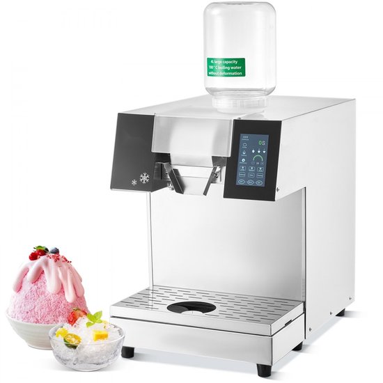 Schilferijsmachine - Commerciële sneeuwvlok-ijsmachine - Capaciteit 180 kg/24 uur - RVS Behuizing - Vloeistofkoeling - LCD-Touchscreen - Elektrisch van Merkloos