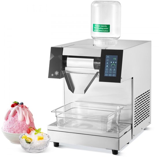 Schilferijsmachine/Vlokijsmachine - Commercieel - 260 kg/24 uur Capaciteit - Luchtgekoeld - Touchscreen LCD - Roestvrij Staal van Merkloos