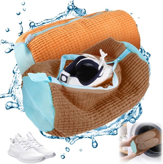 Schoenwaszak voor Wasmachine, Geschikt voor Sneakers en Sportschoenen, Meerdere Kleuren, Duurzaam en Handig met Rits, Ideaal voor Wassen van Schoenen van Merkloos