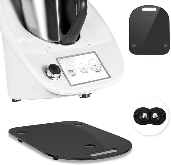 Schuifplaat- geschikt voor Thermomix TM6 en TM6- eenvoudig te verplaatsen zonder de weegschaal te beschadigen- stabiele stand dankzij trillingsreductie- met handgreep- zwart van Wundermix